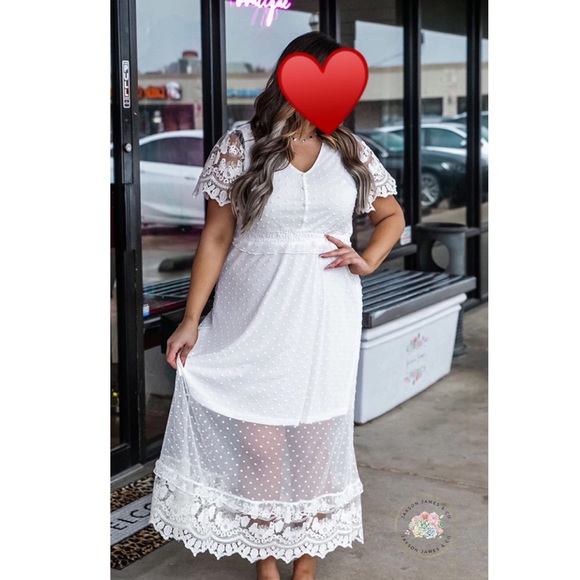 NWT Lace White Dress - Picture 3 of 3